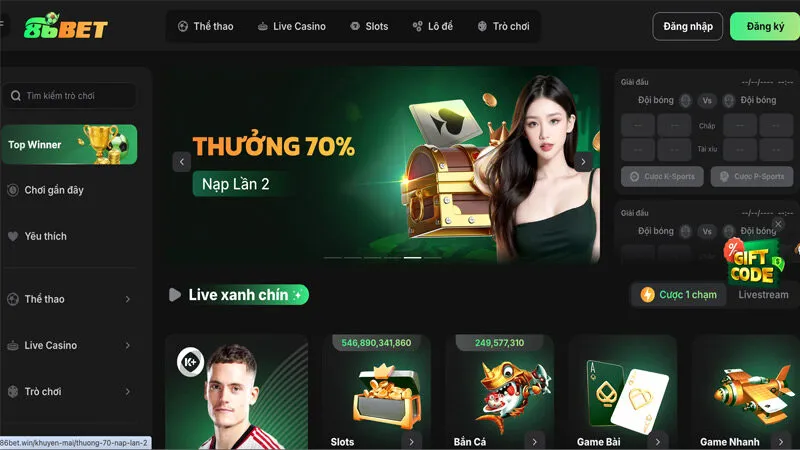 86BET nổi bật với tốc độ cập nhật tỷ lệ bóng đá nhanh, giúp người xem không bỏ lỡ mọi biến động quan trọng.